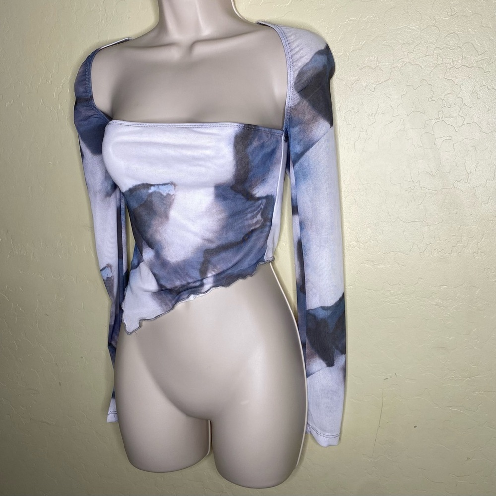 Stylish Abstract Long Sleeve Women's Top Size S Small - Picture 4 of 12